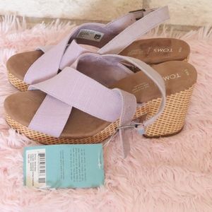 Toms chunky purple heels size 9.5W